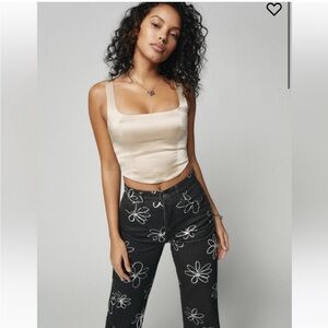 Reformation sorrento silk bustier top